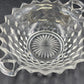 Fostoria American Clear Serving Bowl 8.75" w 2 Handles Cubist Design Glass Vtg