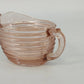 Anchor Hocking Depression Glass Creamer 5" Manhattan Pink Horizontal Ribbed Vtg