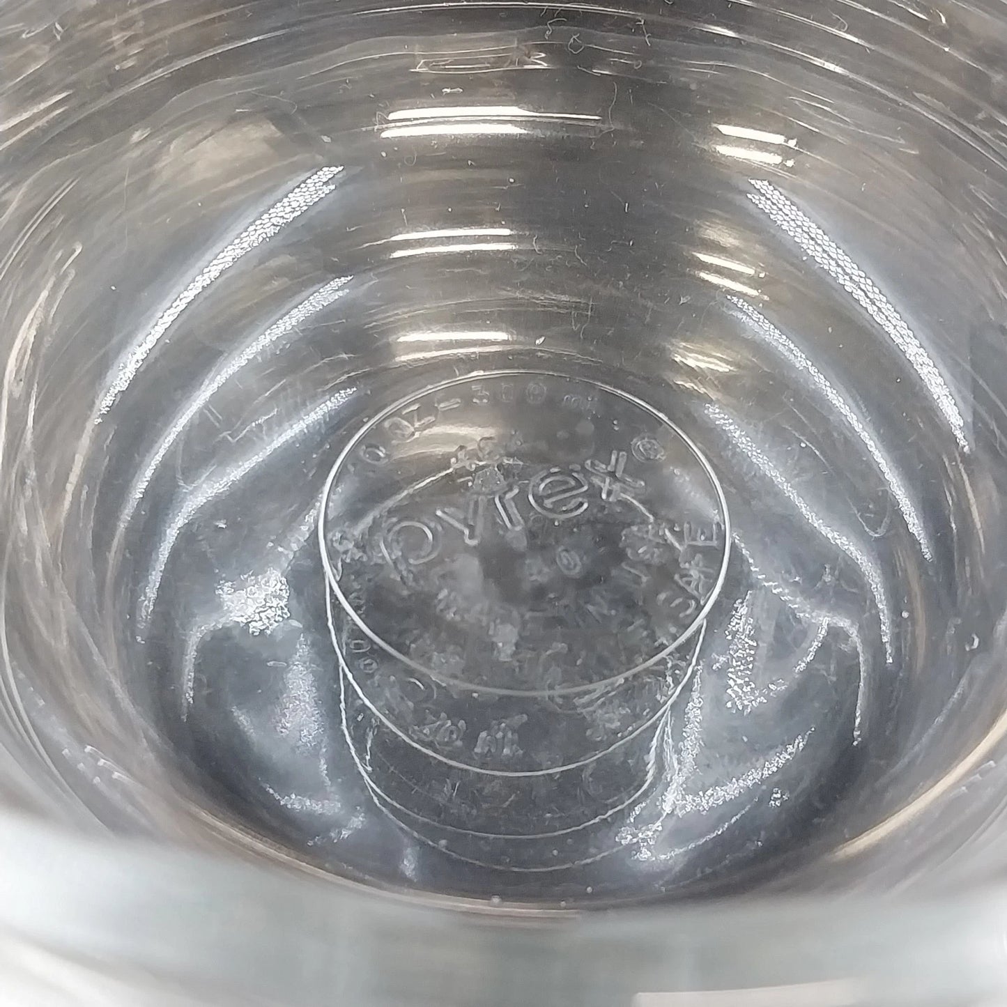Pyrex 464 Clear Glass Custard Baking Bowls 4 Pcs Scalloped 3 Ring 10 oz USA Vtg