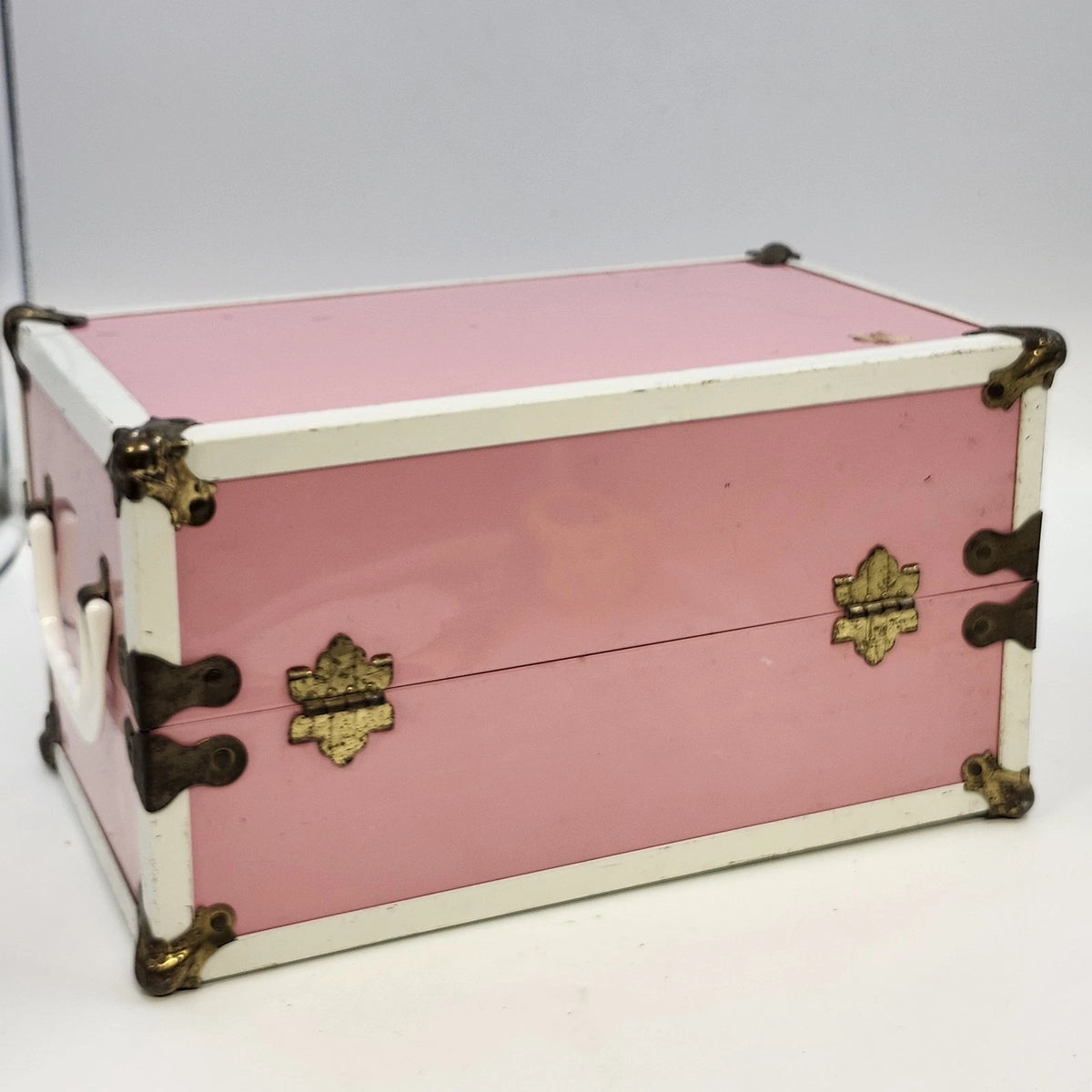 Pink Cass Toy Doll Trunk Wardrobe Case Clothes Accessories Storage 12" Vintage