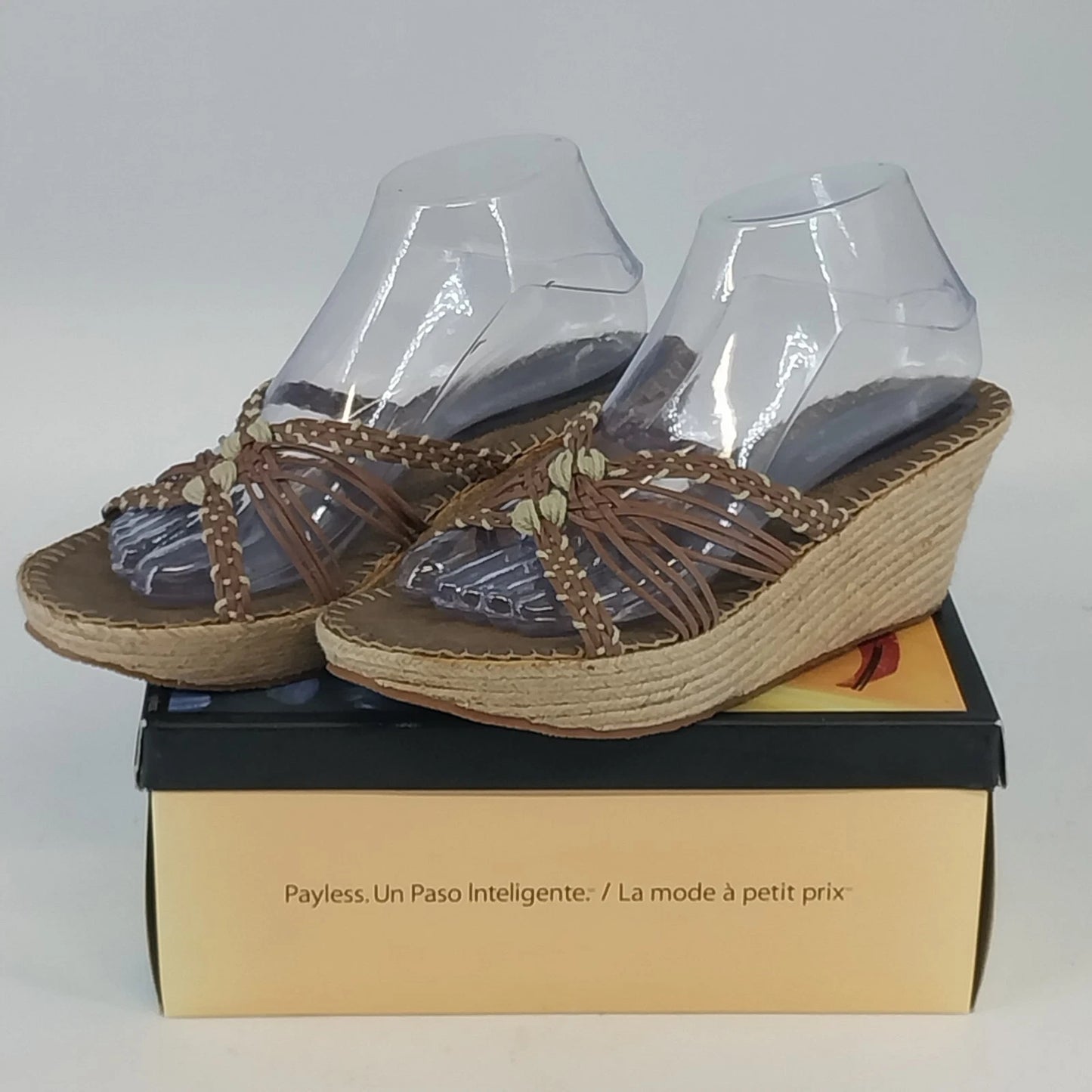 Montego Bay Club Wedge Sandals Brown Espadrille Platform Women's 7.5 Casual