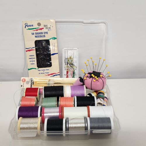 Lot Sewing Notions Thread Bond Needles Tape Button Magic Bias Cord Glue Pin Cush