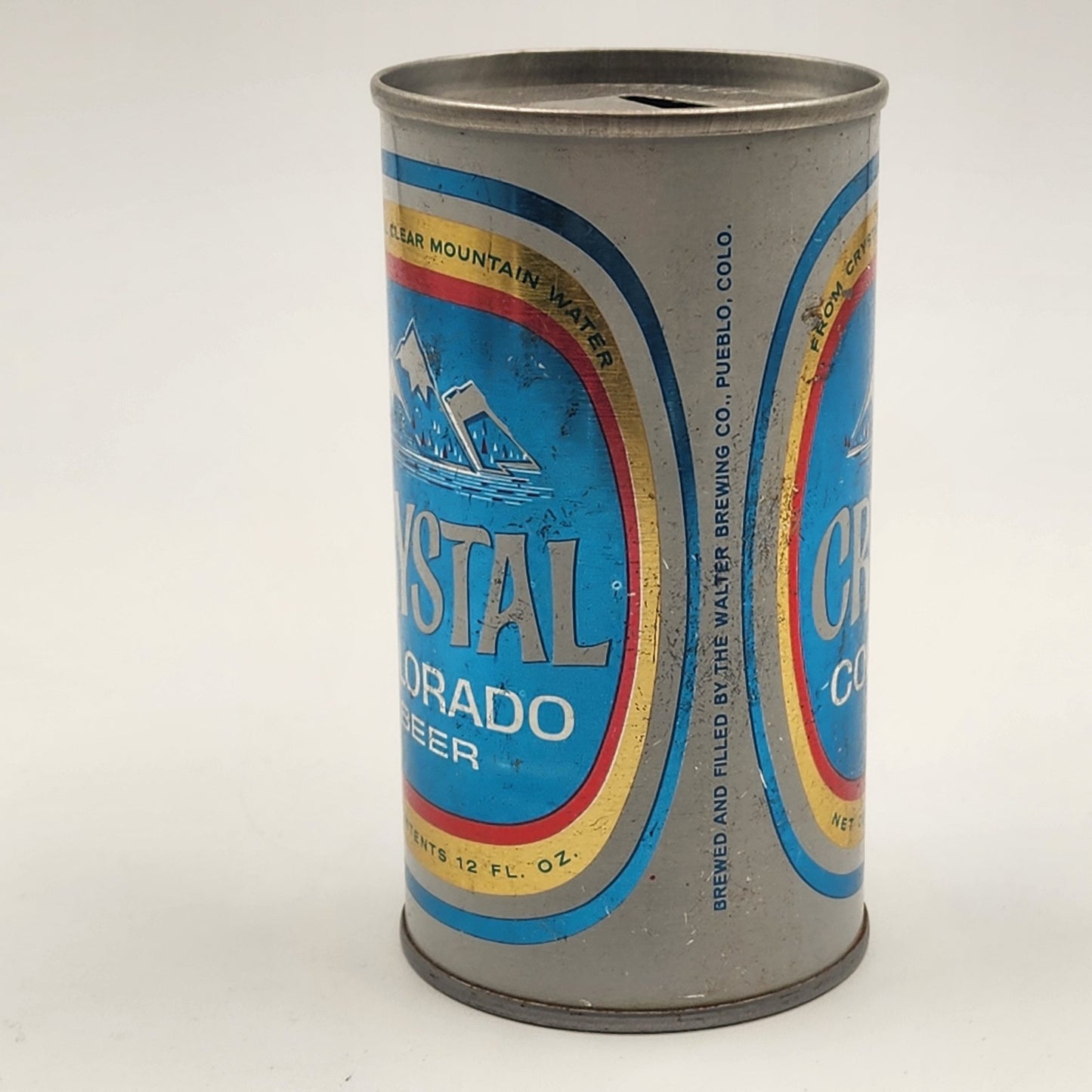 Crystal Colorado Beer 12 oz Aluminum Edge Pull Top Tin Empty Can Pueblo CO 1972
