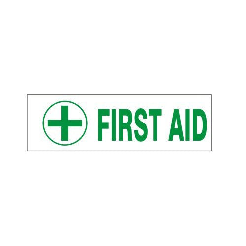FIRST AID Decal Pressure Sensitive 2-1/4" x 9" Safety Sign Vinyl Press On Adhesive PD-2666