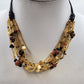 Lot of 3 Beaded & Cord Necklaces Jewelry Multicolor Sun Pendant Brown Tones Boho
