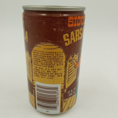 Sioux City Sarsaparilla Chocolate Soda Pop Empty Can with Cowboy 12oz 2.25" x 5"