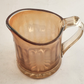 Pitcher Iridescent Amber Cream Marigold Ribbed Jug With Handle Vintage