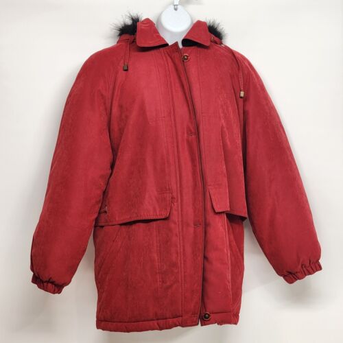 IZ Sport Polyester Lined Women Large Hooded Parka Winter Coat Vintage