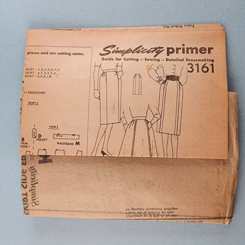 Simplicity 3161 Vintage Sewing Pattern Women's Set of Skirts Waist 26 Hip 36