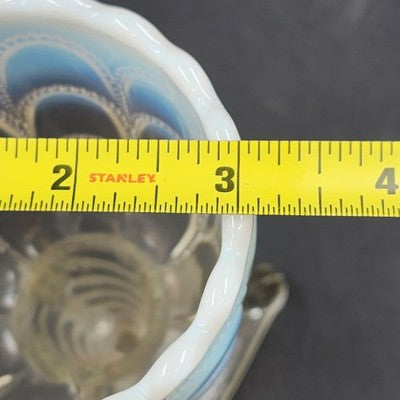 Beads & Bark Novelty Vase by Northwood White Opalescent Goblet 1903 Antique