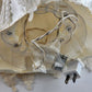 Angel Tree Topper Vintage Christmas Porcelain Lit Candles Pearls 14” Silk Lace