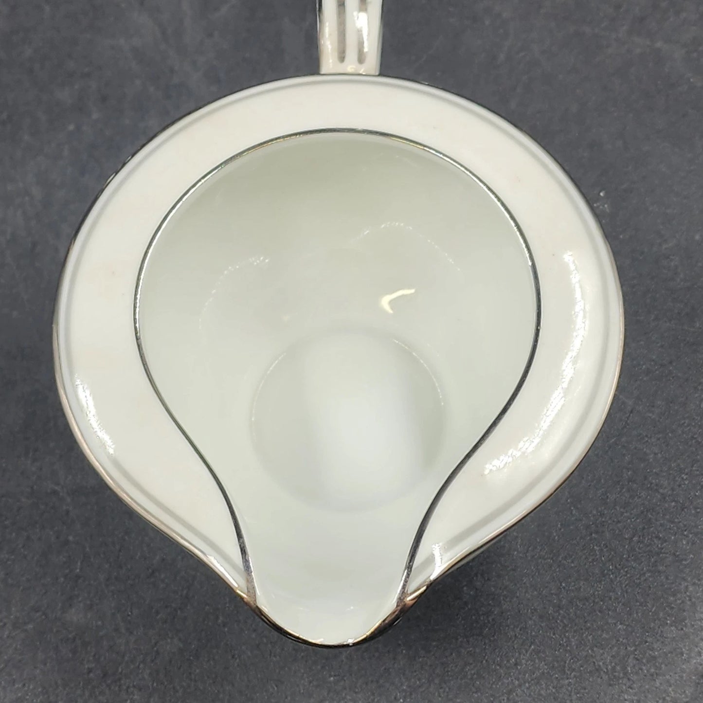 Noritake Crest 8 oz Creamer Lily of the Valley 5421 Platinum Trim Vtg Fine China