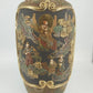 Japanese Moriage Satsuma Vase Lamp Base Gold Gilt Raised Relief 14.5" Antique