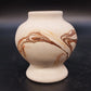 Nemadji Pottery Pedestal Vase Marbled Clay Brown Mauve Swirl 3.25" Vintage USA