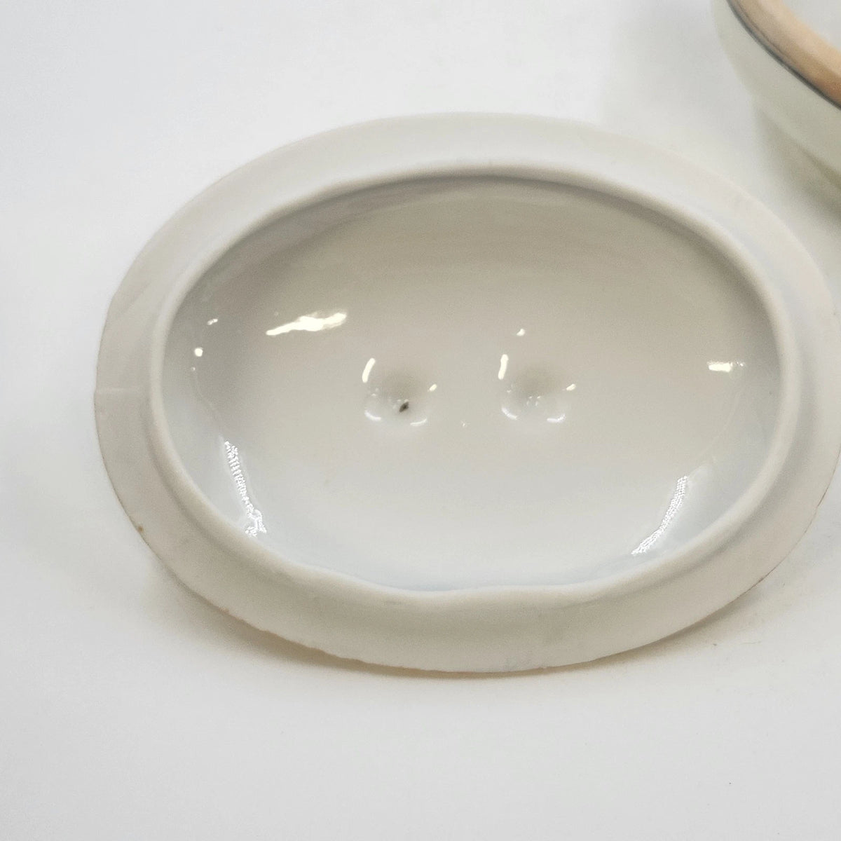 Japan Porcelain Covered Vegetable Bowl Hand Painted Floral Orange Luster 5.25"
