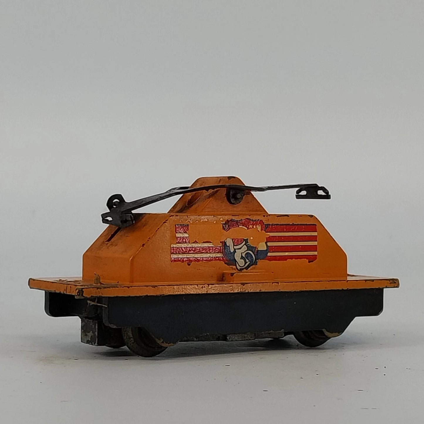 American Flyer Handcar/Railroad Accessory 740 S Gauge Orange A C Gilbert As Is