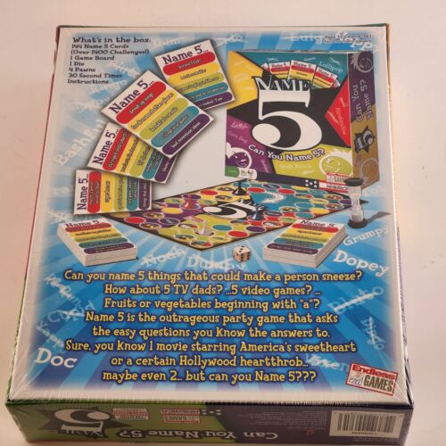 Name 5 Family Card Game NOS Brand New Endless Games Made in America