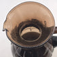 Morgantown Crinkle Smoke Glass 54 Oz Pitcher 8.25" Applied Handle MCM Vintage
