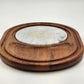 Teakwood Cheese Board Tray Marble Slab & Glass Dome Dolphin