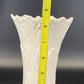 Lenox Woodland Vase White Porcelain Embossed Leaf Design 8.5" Ruffled Edge USA