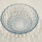 Vintage Anchor Hocking Sapphire Blue Bubble Glass Serving Bowl – 8" Round Clear-Shaded Crystal – Mid-Century Textured Decorative Dish