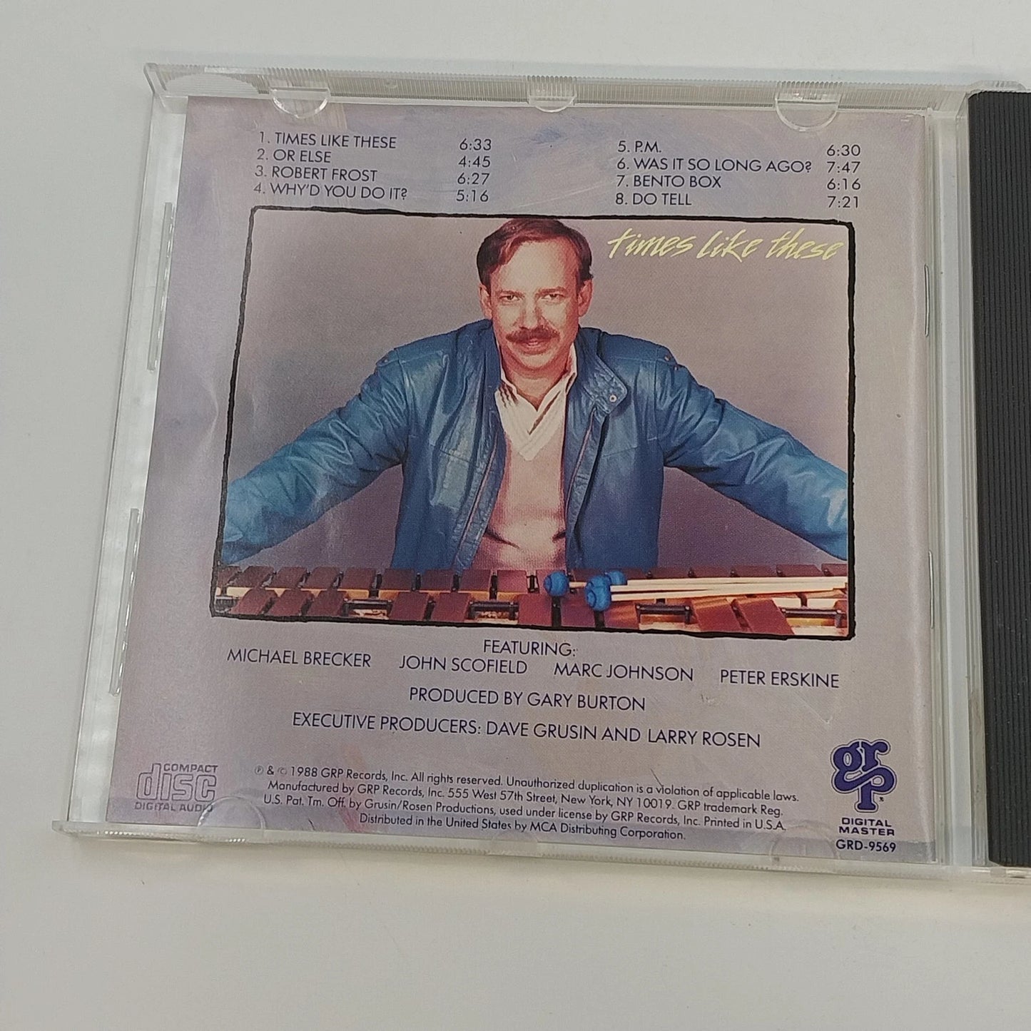 Gary Burton Times Like These CD 1988 GRP Jazz Michael Brecker John Scofield