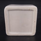 White Ceramic Square Container Candle Red Wax Single Wick Unused Vintage