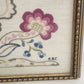 Framed Crewel Embroidery Tree of Life Peacock Floral Folk Art Signed KDC Vintage