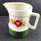 Pagnossin Treviso Italy Strong Earthenware Creamer Floral Green Border