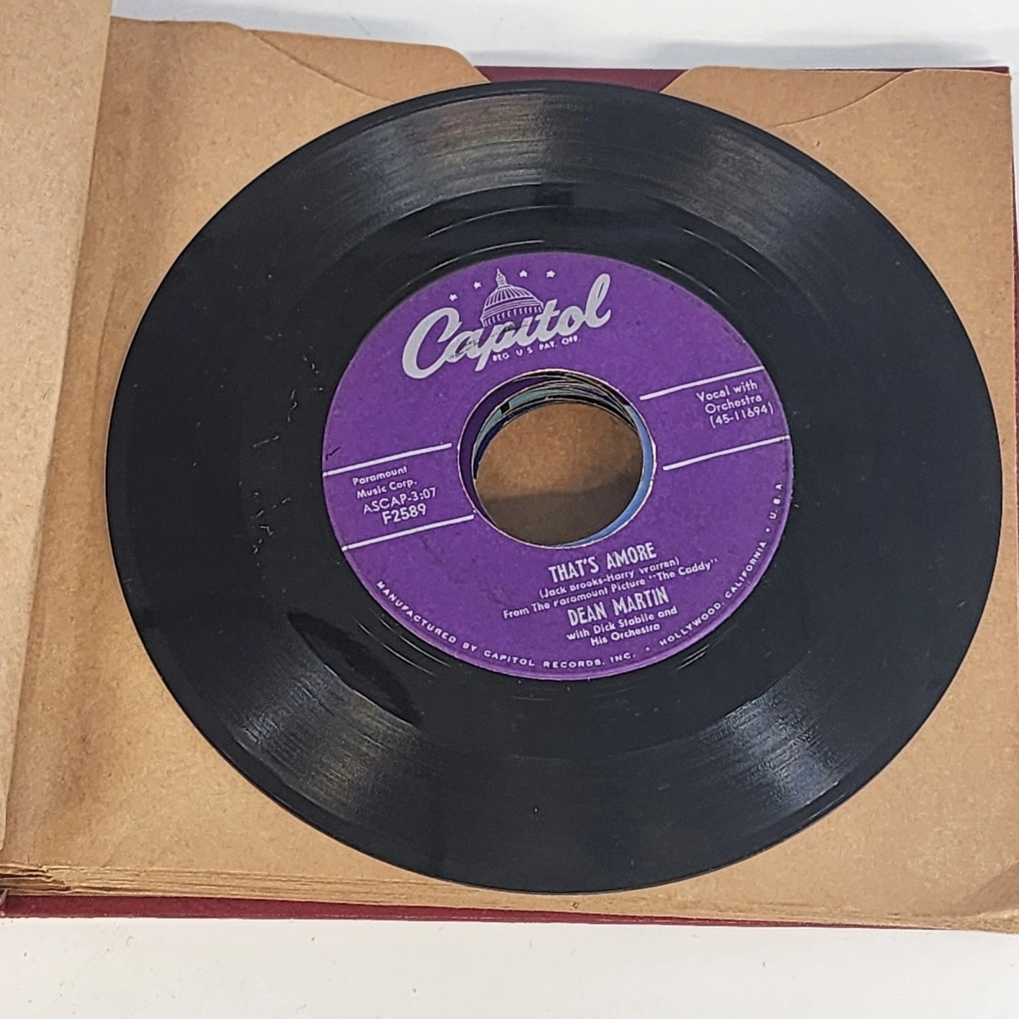 15 pc 45RPM Vinyl Record Lot RCA Dean Martin Doris Day Pop 1950s Bound Album Vtg