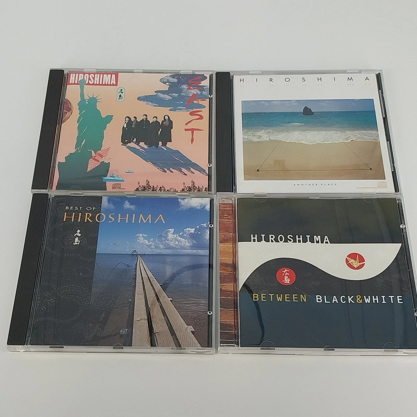 Hiroshima 4 CD Best Of Another Place East Between Black & White Jazz Epic 1980s