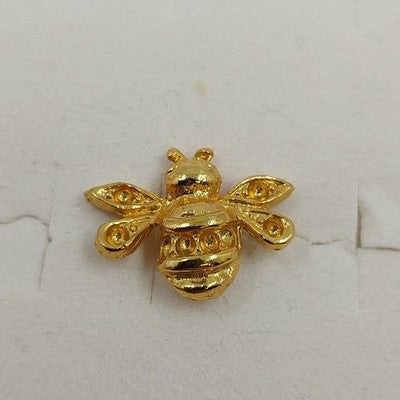 Gold Tone Honey Bee Bumble Bug Lapel Tie Tack Pin Brooch Jewelry Insect Figure