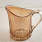 Pitcher Iridescent Amber Cream Marigold Ribbed Jug With Handle Vintage