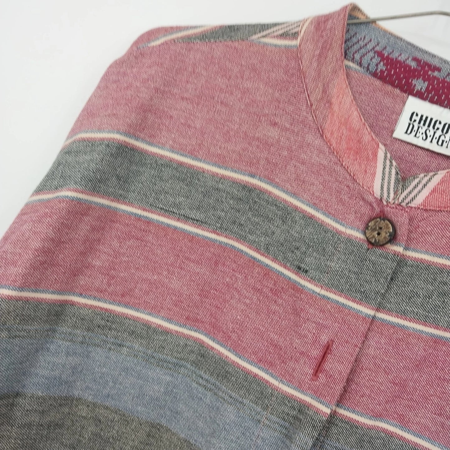 Chico's Design Red Yellow Aztec Button Up Shirt Women's Size 2