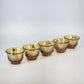 5 Harvest Grape Punch Cups Marigold Iridescent Indiana Glass Carnival Vintage