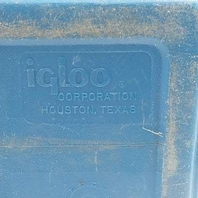 Igloo Blue & White Playmate Cooler Large with Sliding Lid Ice Chest 14" Vtg 1986