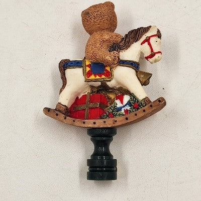 Lamp Shade Finial Polystone Teddy Bear Ornamental Gifts Rocking Horse