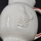 Four’s Gift Rooster Pitcher 9.5" White Ceramic Red Trim w Handle 2003 Farmhouse