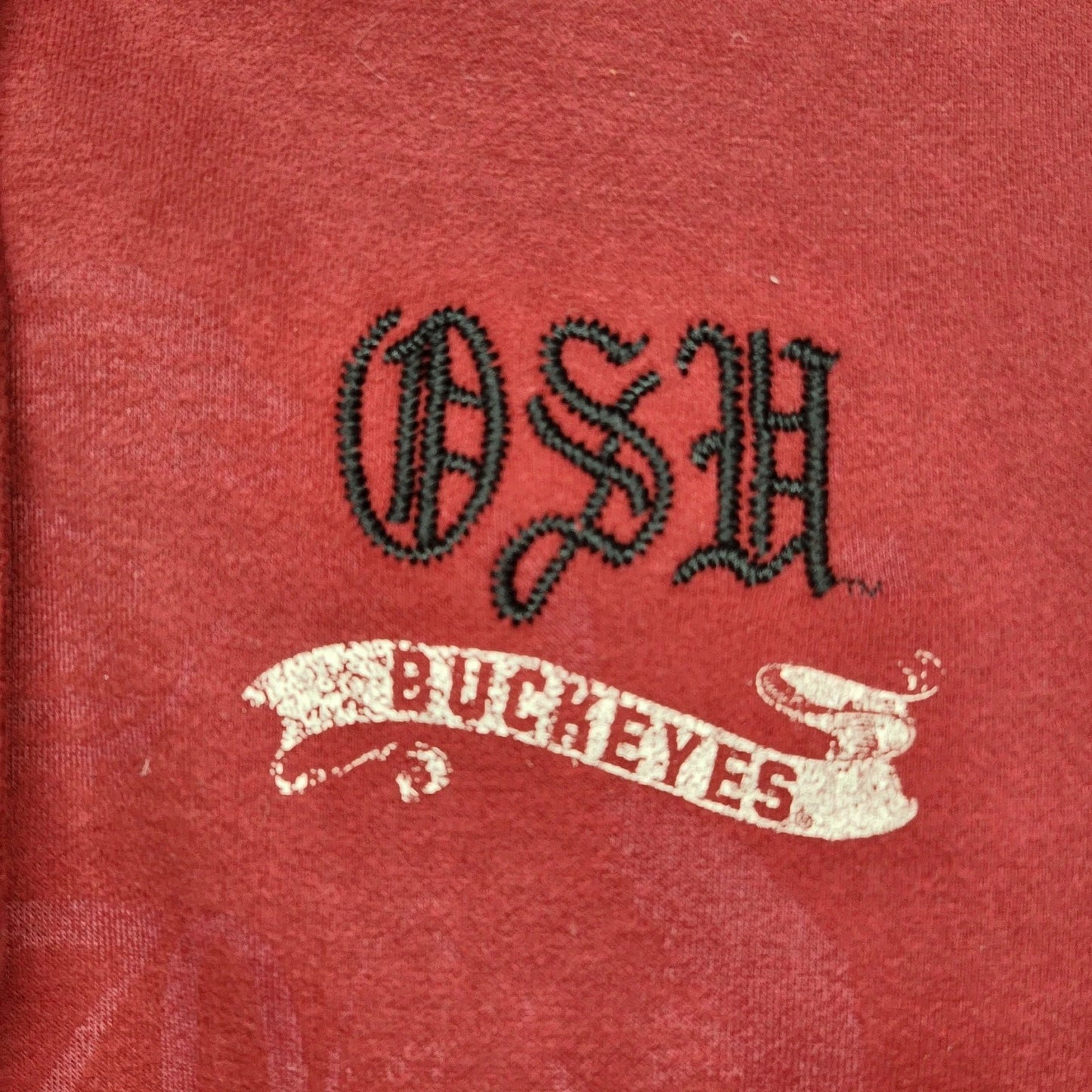 Ohio State Buckeyes Heavyweight Zip Hoodie Size Medium Red OSU Embroidered Logo