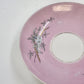Pink Porcelain Teacup Saucer Blue Flowers Gold Trim 6" No. 7892 Vintage