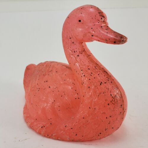 Celluloid Orange Duck Shaker Rattle Bathtub Figurine Toy 1950s Vintage Classic