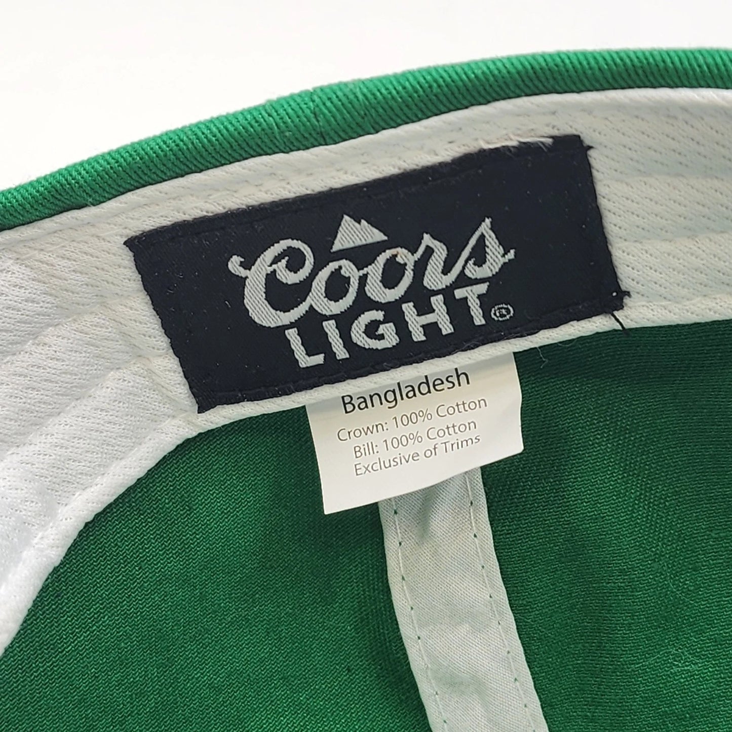Coors Light St Patricks Day Hat Green 100% Cotton Adjustable Baseball Cap Vtg