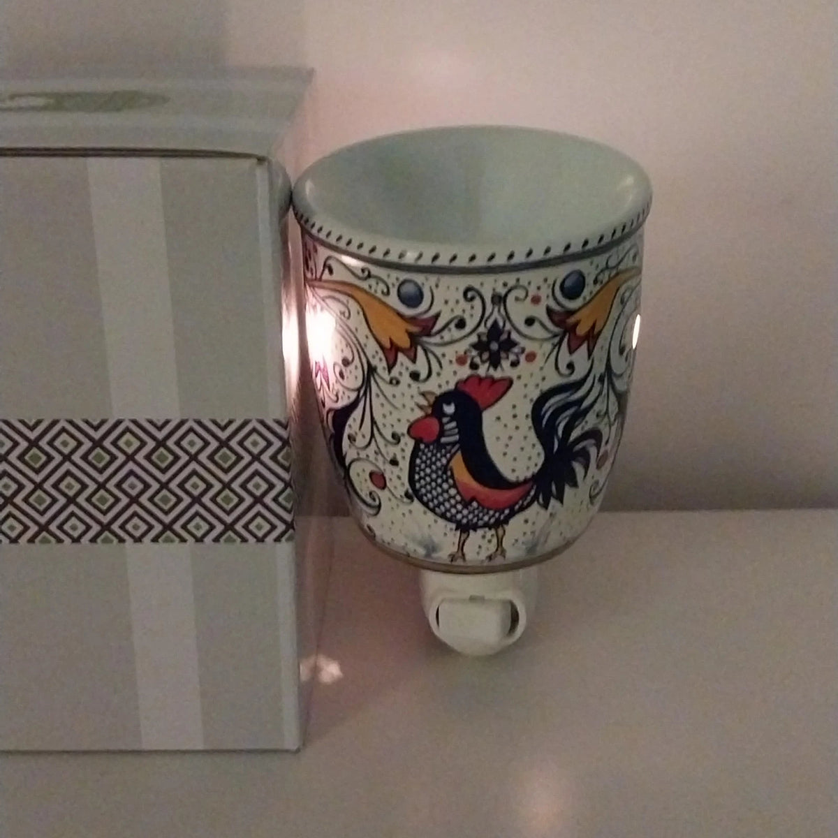 Scentsy Home Italian Rooster Mini Wax Warmer Nightlight Plug In Ceramic Boxed