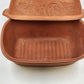 Gourmet Topf Terra Cotta Clay Roaster XL Dutch Oven Baker 15"x10" USA 1979 Vtg