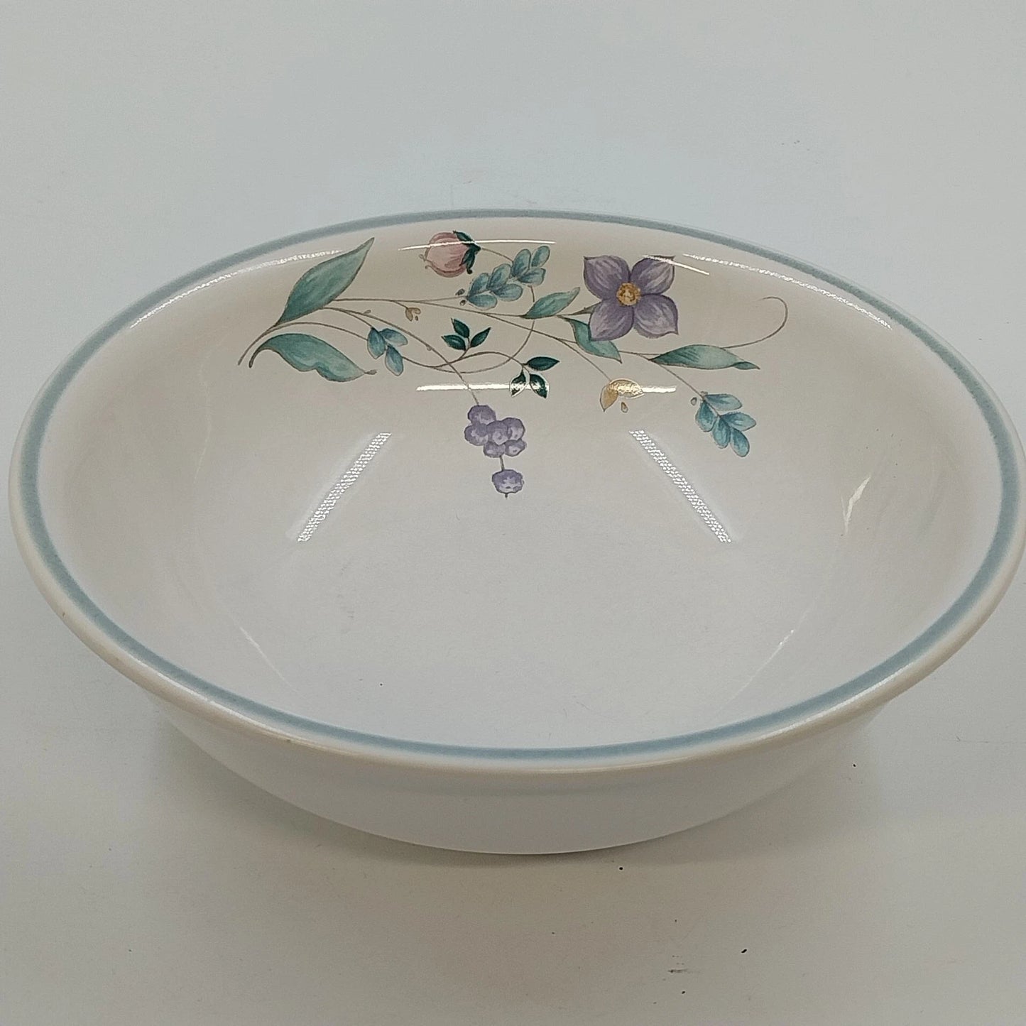Pfaltzgraff April Vegetable Serving Bowl 6" Ceramic Stoneware Blue Trim Floral