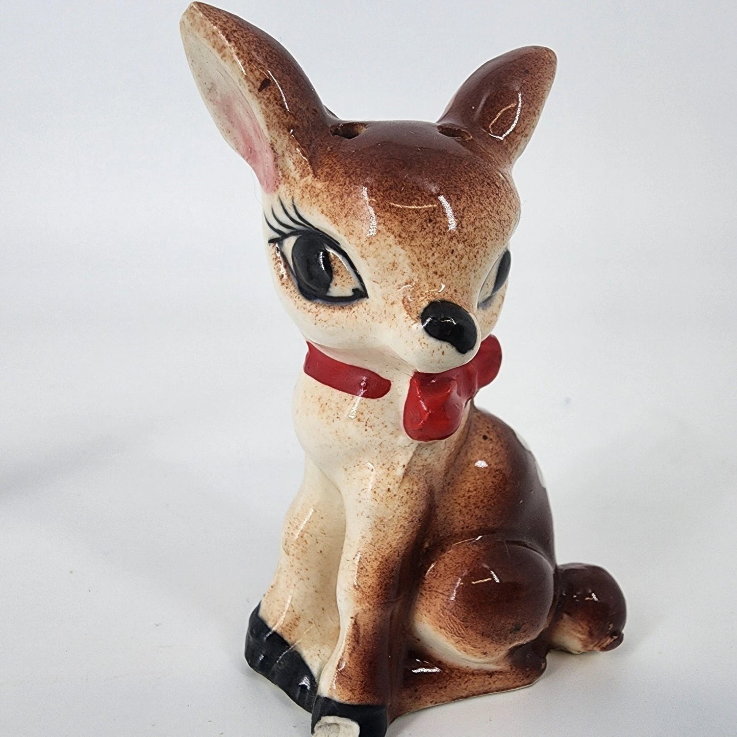 Spotted Fawn Deer Salt & Pepper Shakers Japan Ceramic Mid Century Vintage 1950's