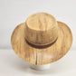 Lathe Turned Wood Cowboy Hat Tan 7-1/8 RW Huey Handcrafted Caduceus Symbol