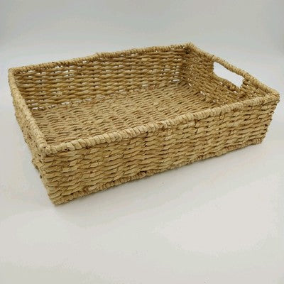 Seagrass Handwoven Storage Basket w/ Handles 18" Rectangular Metal Frame Medium