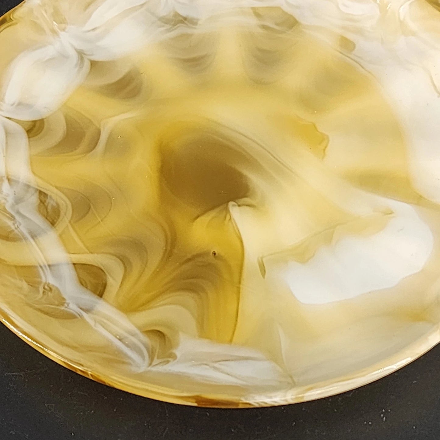 Vintage Akro Agate Caramel Slag Glass Plate Scalloped 8 Inch
