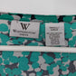 Worthington Stretch Green Abstract Print Blouse Women's Small V-Neck Long Sleeve